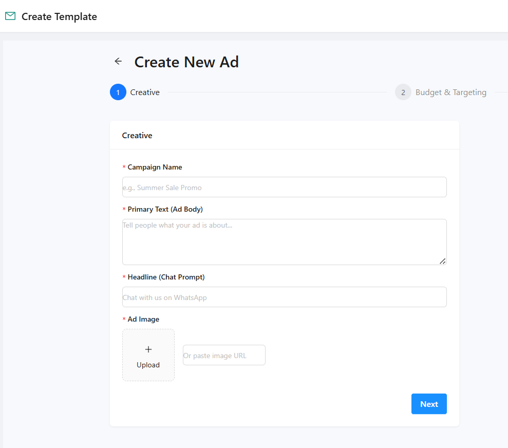 WhatsApp Click to ads