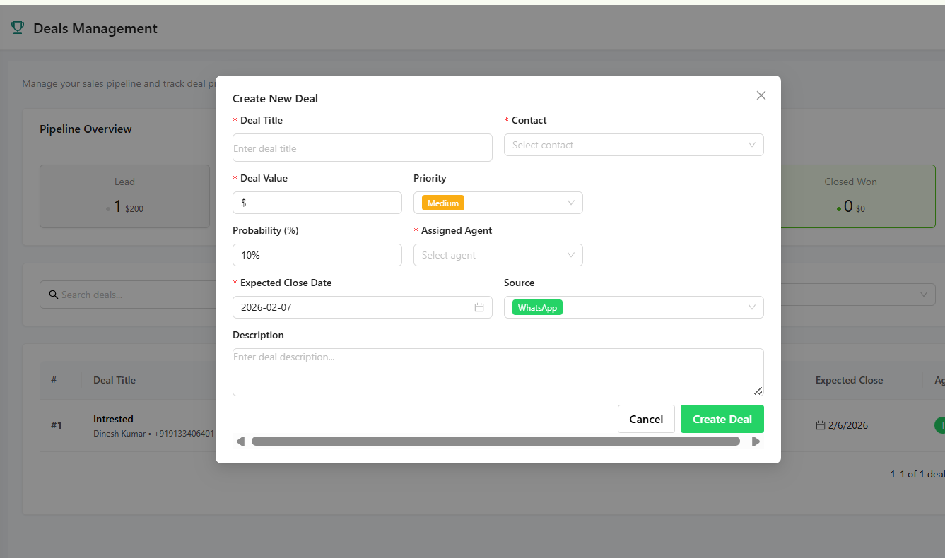 WhatsApp sales pipeline