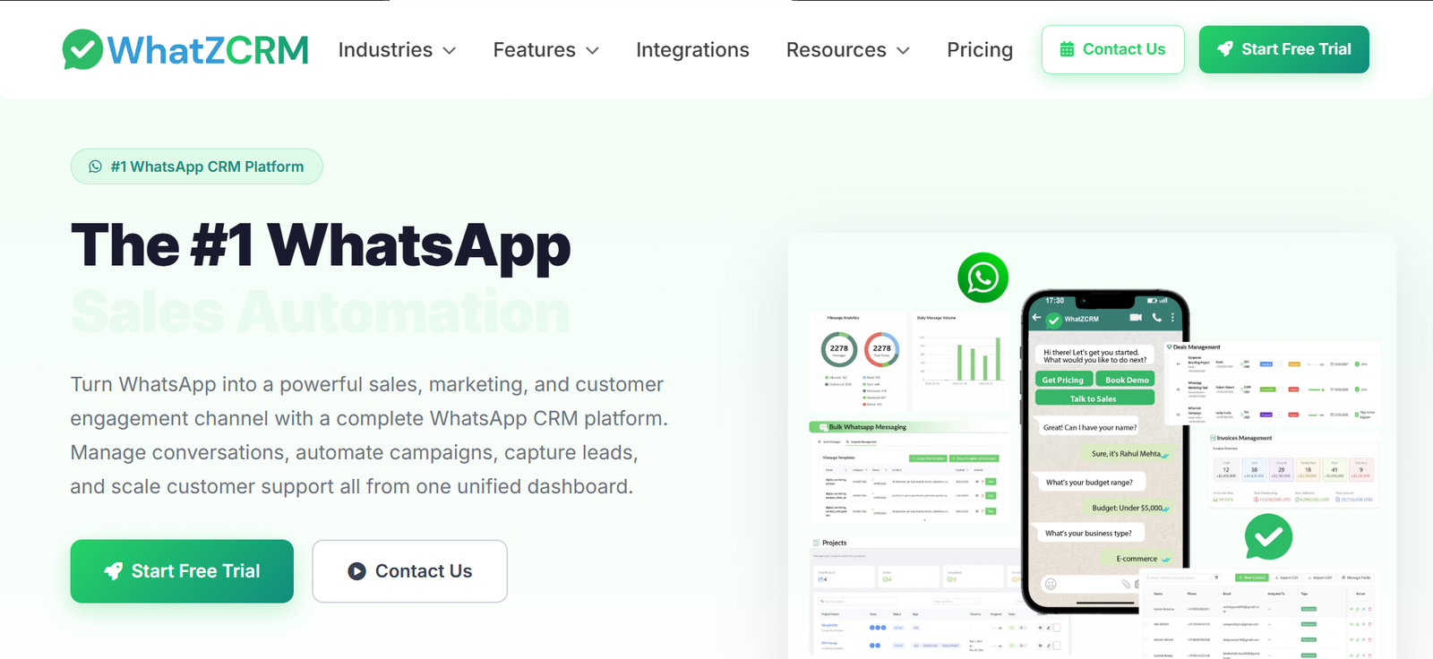 WhatZCRM Dashboard