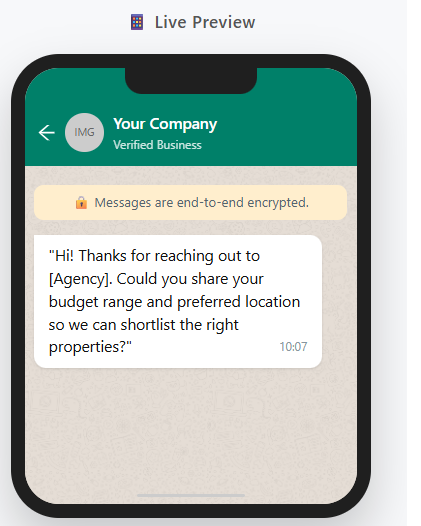 Real Estate WhatsApp Template