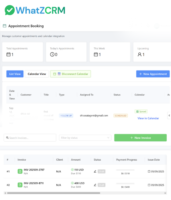WhatsApp Message Scheduler Dashboard
