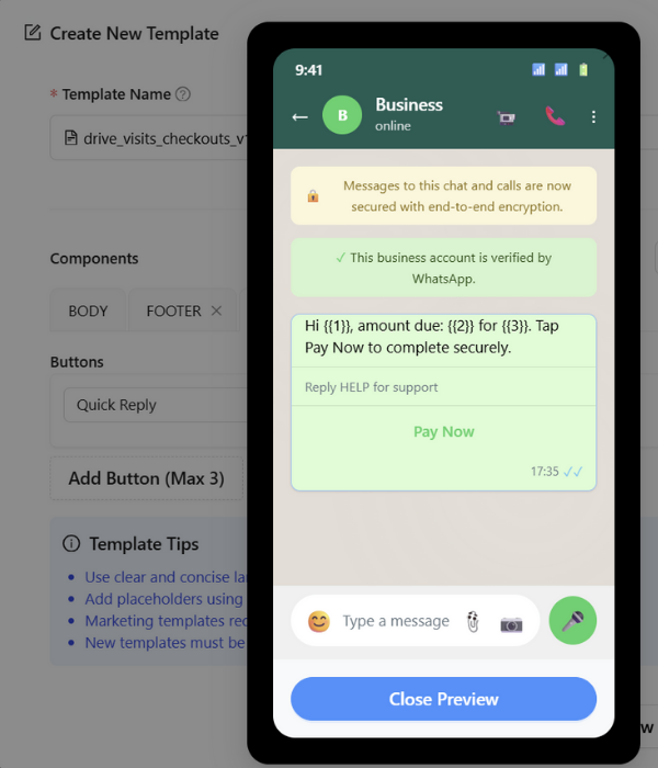 WhatsApp CTA button